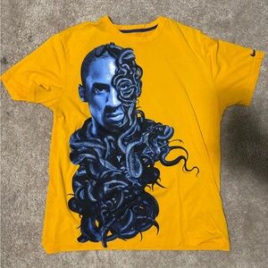 NIKE KOBE BRYANT BLACK MAMBA FACE DRI-FIT T-SHIRT XL Yellow Basketball Lakers
